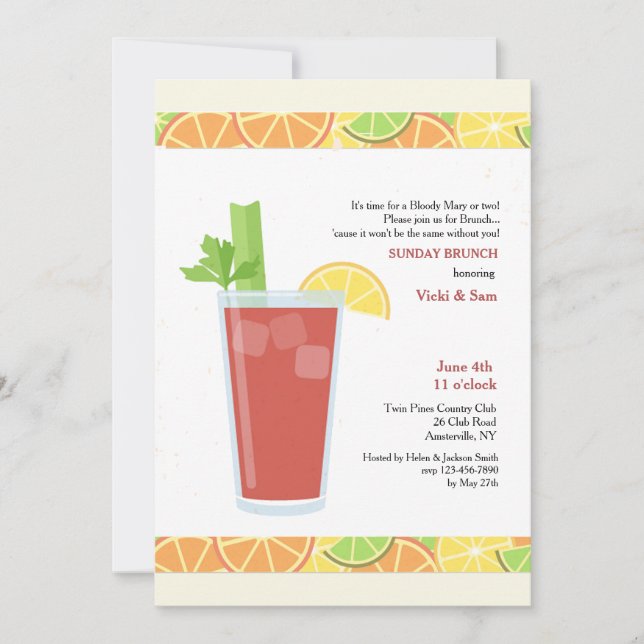 Invitation de Bloody Mary (Devant)
