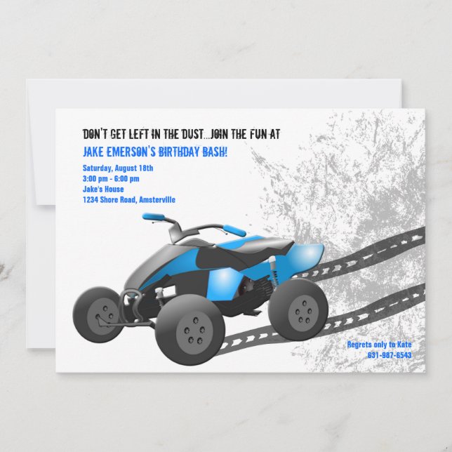 Invitation de Blue ATV (Devant)