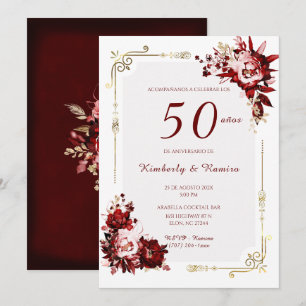 Invitation De Boda 50 Aniversario avec dentelle vintage