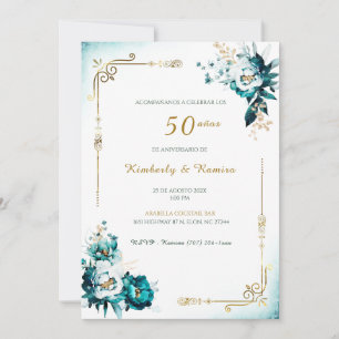 Invitation De Boda 50 Aniversario avec dentelle vintage