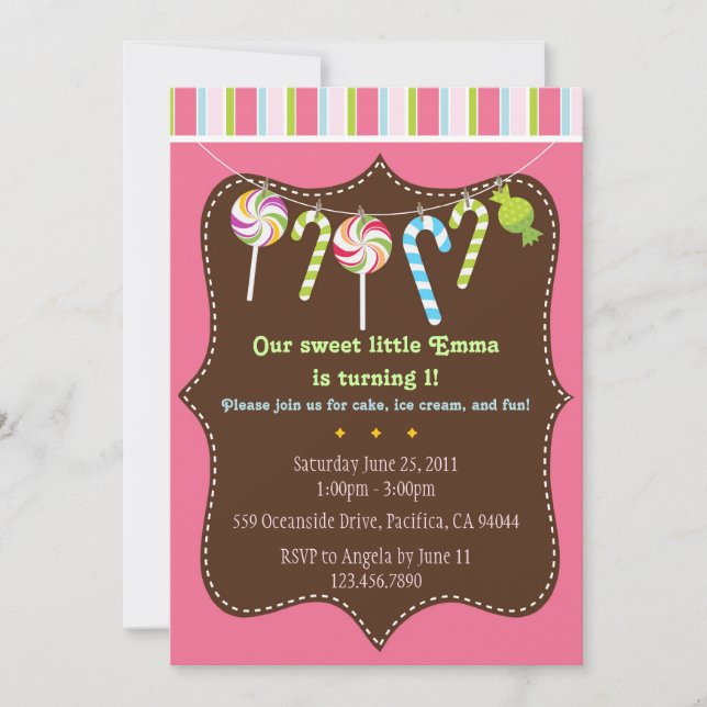 Invitation de bonbons et de festins (Devant)