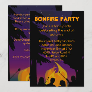 Invitation de Bonfire Party