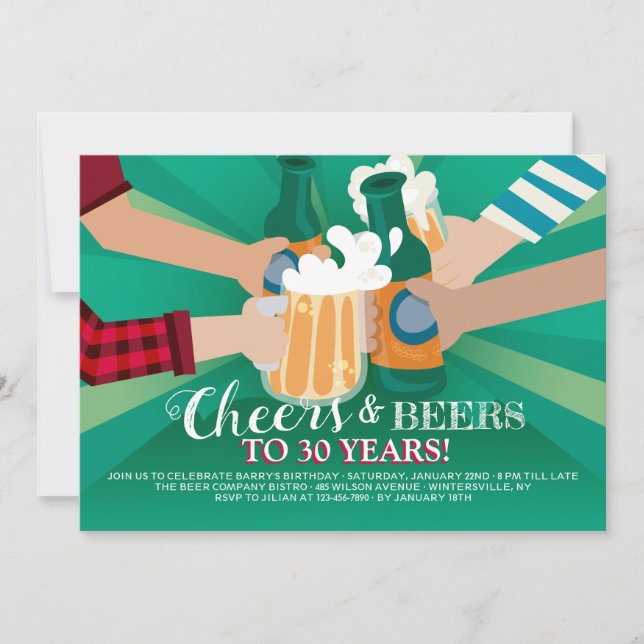Invitation de bons amis et bières (Devant)