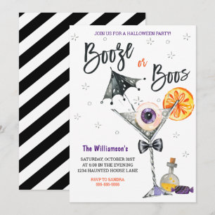 Invitation de Boo's ou Booze Halloween Party