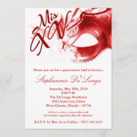 invitation de boule de Quinceanera du masque 15 de