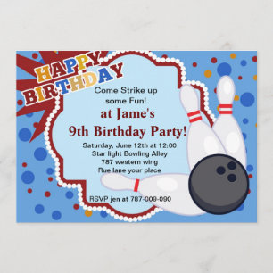Invitation de Bowling anniversaire