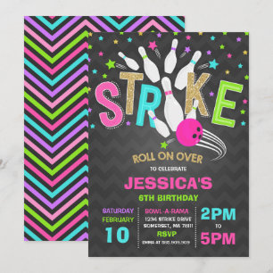 Invitation de Bowling Bowling Frappe d'anniversair