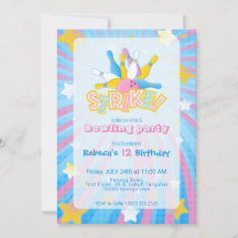 Invitation de Bowling Fun & Colorée