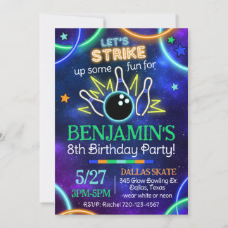 Invitation de Bowling, Inv d'Anniversaire de Bowli