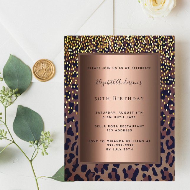 Invitation de bronze motif de la fête d'anniversai (Créateur téléchargé)