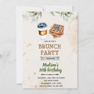 Invitation de brunch au café gaufres