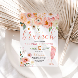 Invitation de brunch d'anniversaire au champagne r