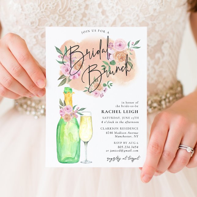 Invitation de Brunch de Champagne de la Mariée Flo (Créateur téléchargé)