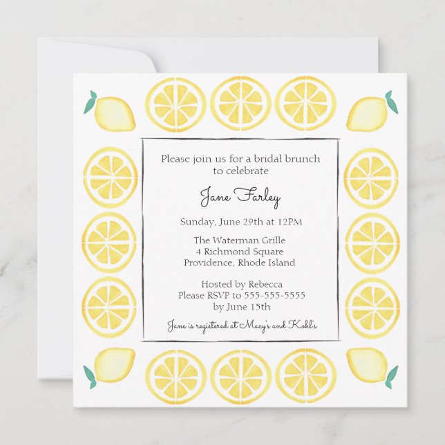 Invitation de brunch de Fête de la mariée (Devant)