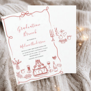Invitation de brunch de graduation de fleur sauvag
