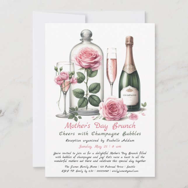 Invitation de brunch de la fête des mères - Champa (Devant)
