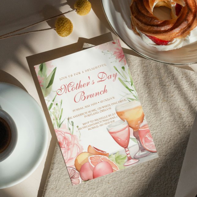 Invitation de Brunch de la Fête des Mères moderne  (Créateur téléchargé)