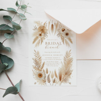 Invitation de Brunch de la mariée Boho Pampas