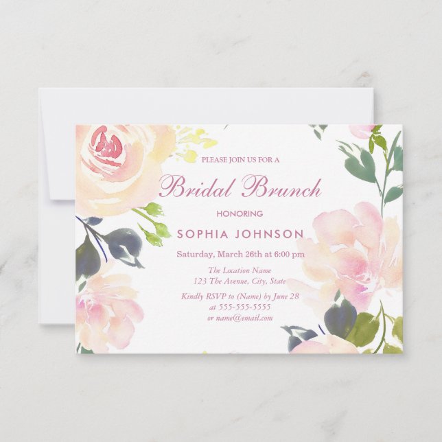 Invitation de Brunch de la nuptiale du printemps v (Devant)