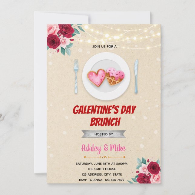 Invitation de Brunch de la Saint-Galentin (Devant)