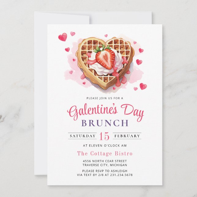 Invitation de brunch de la Saint-Valentin de la Ga (Devant)