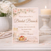 Invitation de brunch de mariage au champagne