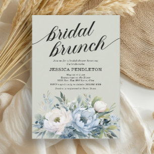 Invitation de brunch de mariage bleu poussiéreux e