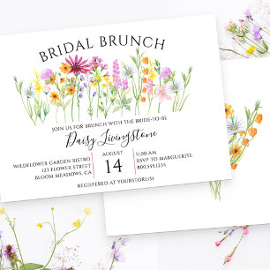 Invitation de brunch de mariage dans un pré fleuri