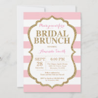 Invitation de brunch de mariage pailleté rose et o