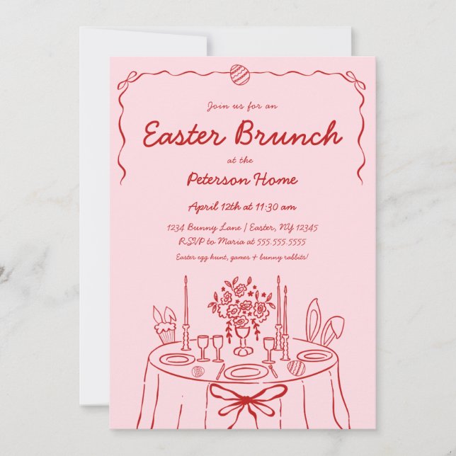 Invitation de Brunch de Pâques (Devant)
