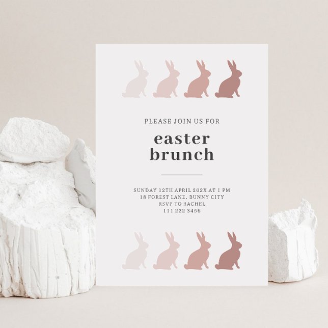 Invitation de Brunch de Pâques Bunny minimaliste (Créateur téléchargé)