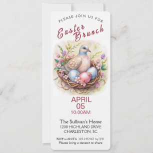 Invitation de Brunch de Pâques vintage