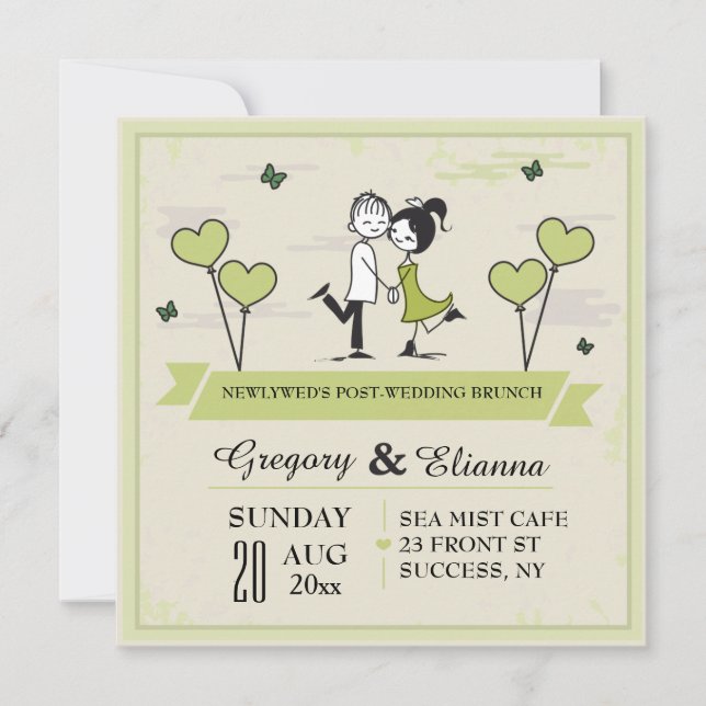 Invitation de Brunch du Mariage (Devant)