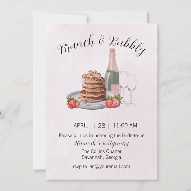 Invitation de Brunch et de Bubbly (Devant)