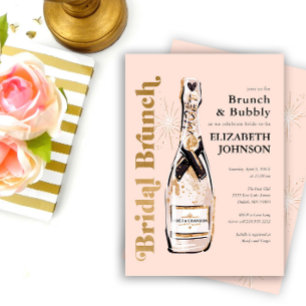 Invitation de brunch et de fête avec champagne pou