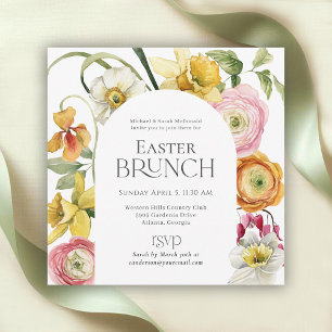Invitation de brunch floral de jardin de printemps
