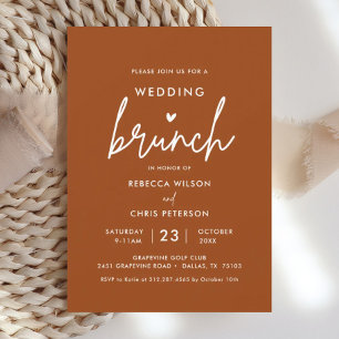 Invitation de Brunch Mariage en terre cuite modern