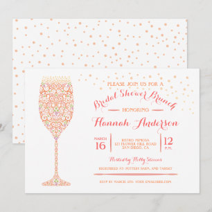 Invitation de Brunch pour Baby Shower au Champagne