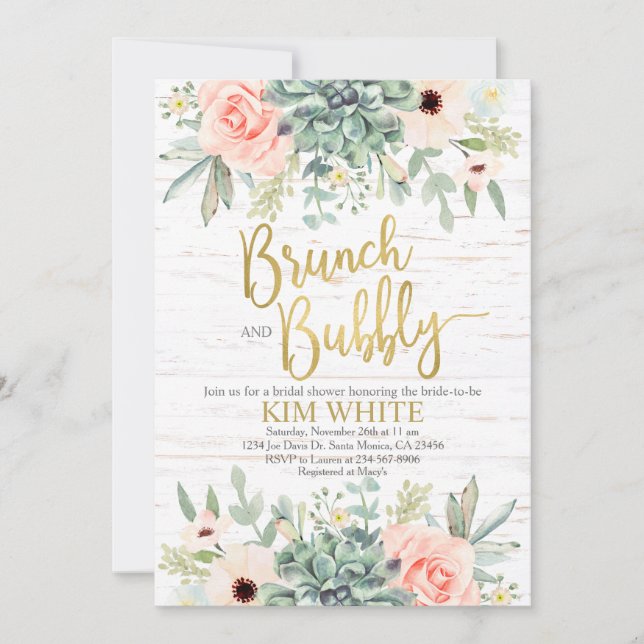 Invitation de brunch pour enterrement de vie de je (Devant)