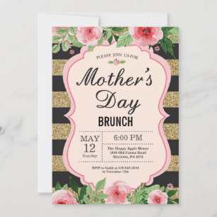 Invitation de brunch pour la fête des mères aquare