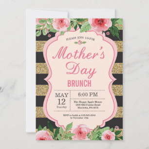 Invitation de brunch pour la fête des mères aquare
