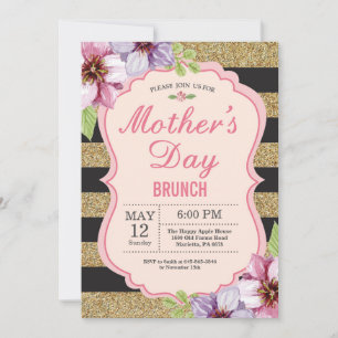 Invitation de brunch pour la fête des mères aquare