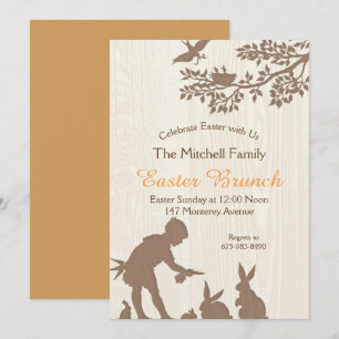 Invitation de brunch rustique de Pâques