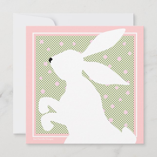 Invitation de Bunny Brunch de Pâques blanc (Devant)