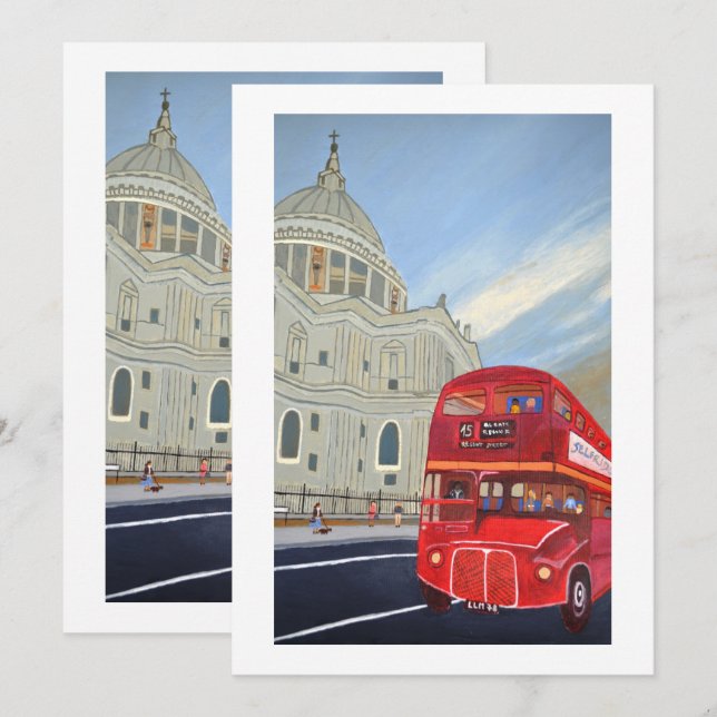 Invitation de bus de Londres  (Devant / Derrière)