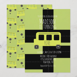 Invitation de bus de roue de transport scolaire