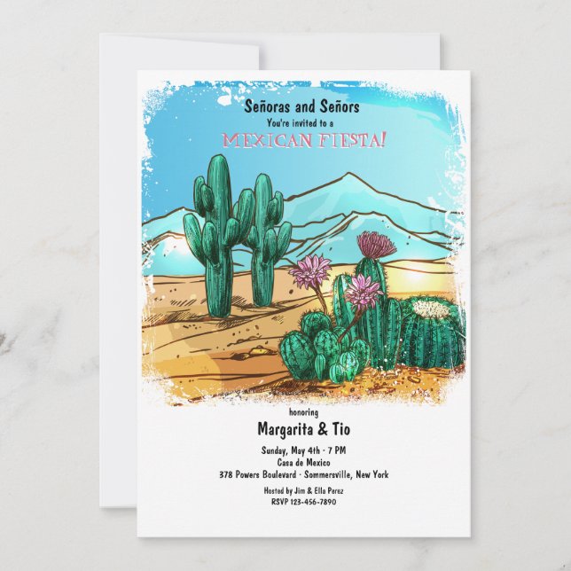Invitation de Cactus du désert (Devant)