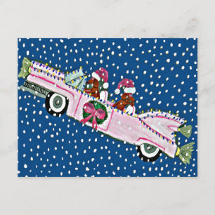 Invitation de Cadillac de Noël de Pères Noël Dachs