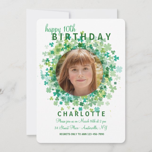 Invitation de cadre de shamrock (Devant)