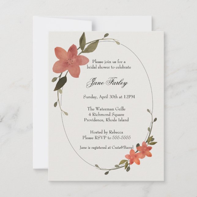 Invitation de cadre floral (Devant)